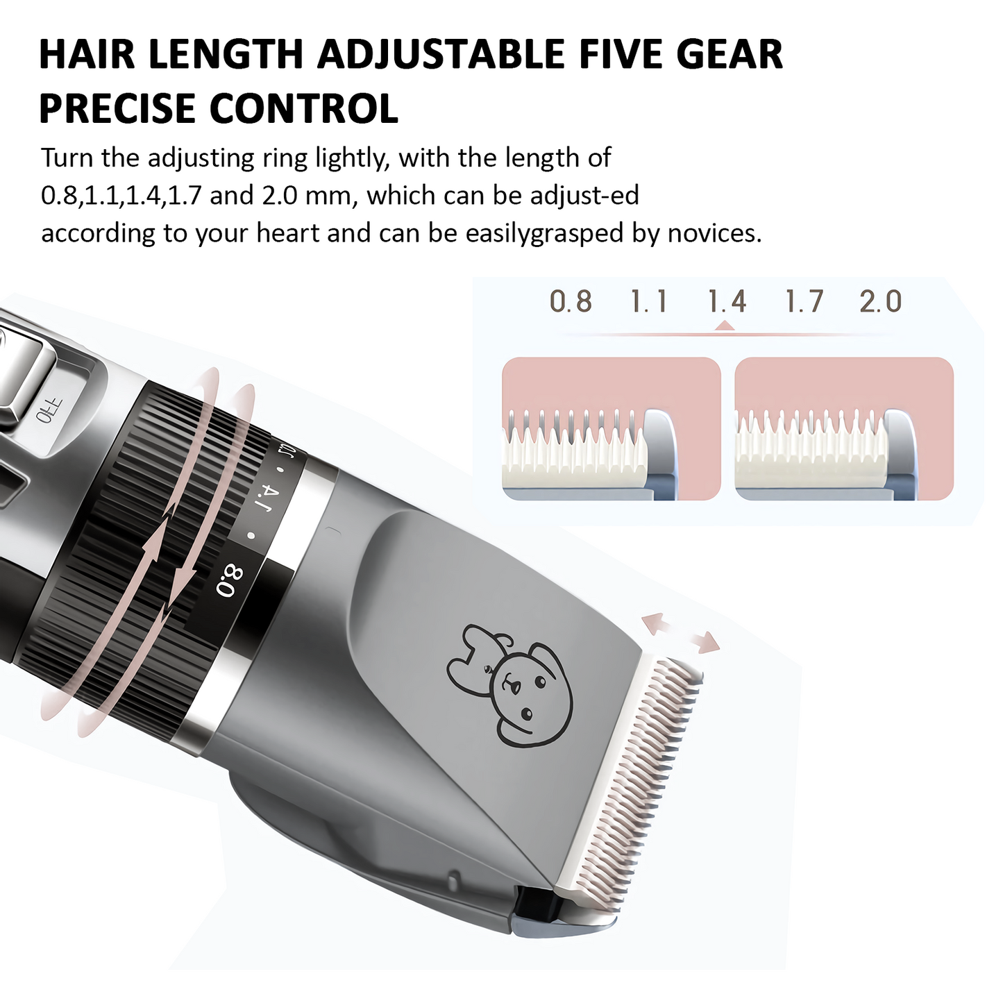 CORDLESS RECHARGABLE COMPLETE PET GROOMING KIT
