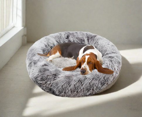PAWFRIENDS 90CM DOG SNUGGLE BED - Grey