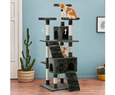 i.Pet CAT SCRATCHING POST 180cm Tower - Grey