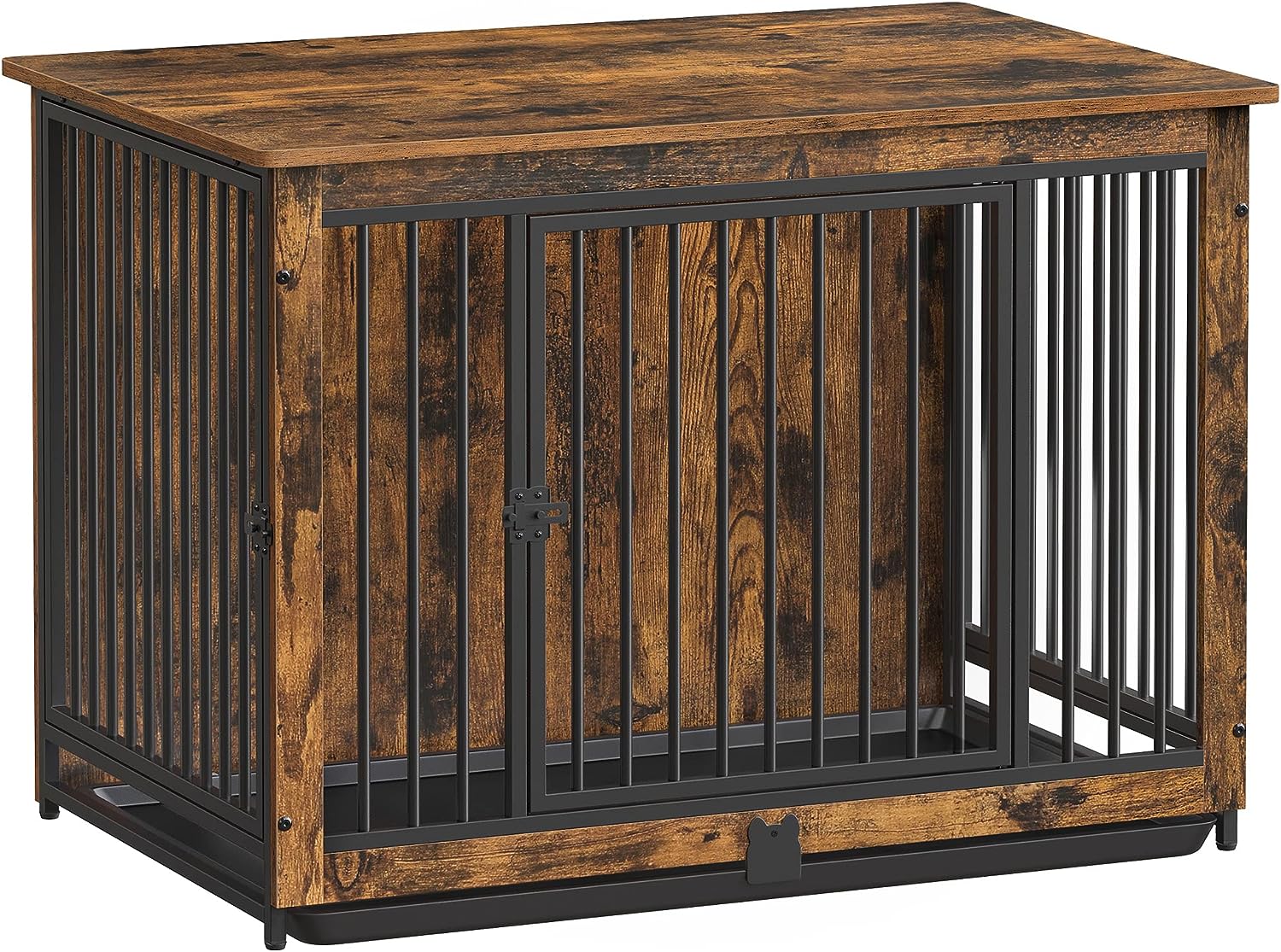 FEANDREA Dog Crate End Table - Rustic Brown