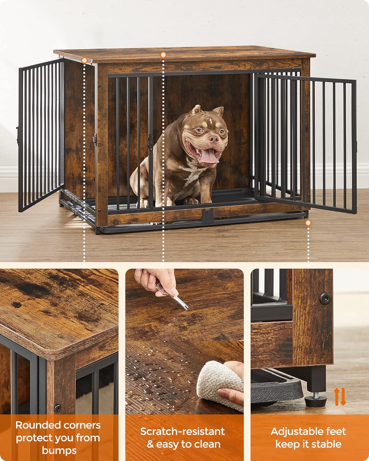 Scratch-resistant dog crate table 
