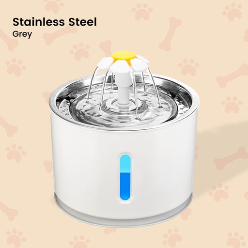 Floofi Pet Water Fountain 2.4L with Stainless Steel