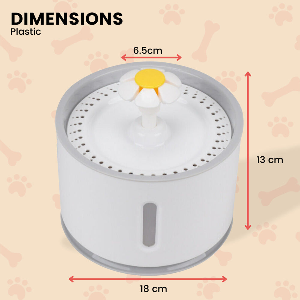size guide for water fountain pet 