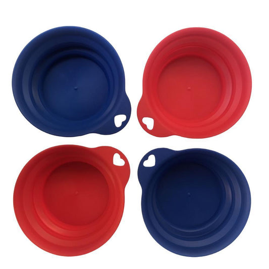 YES4PETS 4 x Pet Food Water Bowl Collapsible
