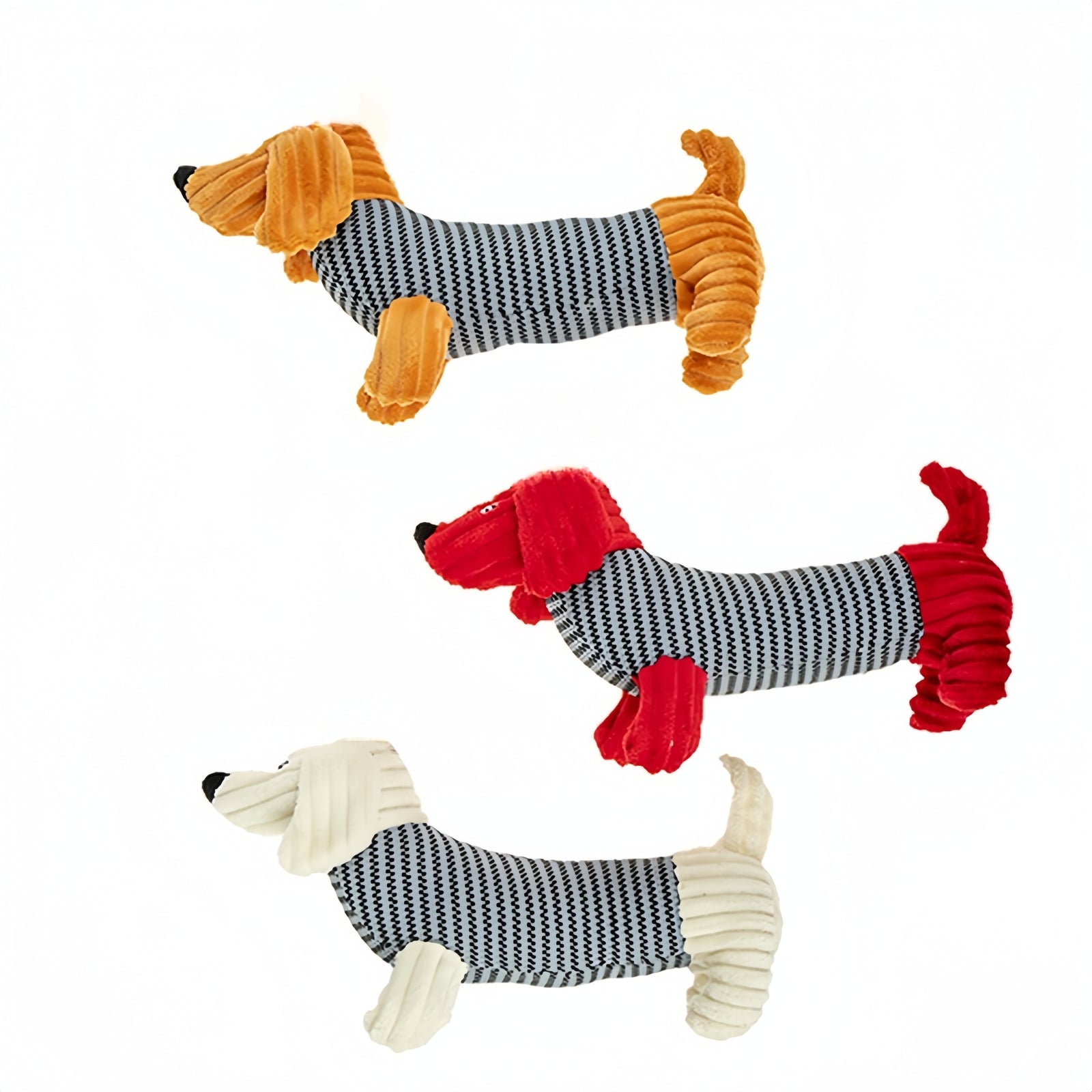 2 x 35cm Squeaky Sausage Dog Toy Bundle