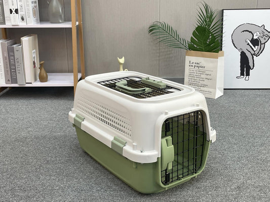 YES4PETS Small Dog Cat Crate Carrier - Green