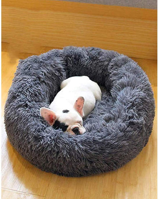 soft dog bed gray