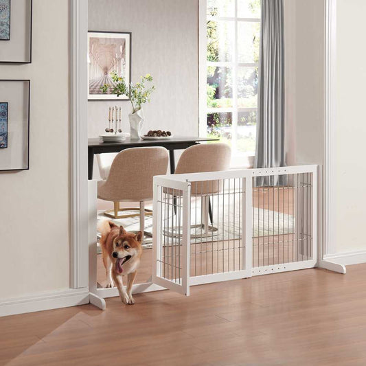 Freestanding Dog Barrier with Gate