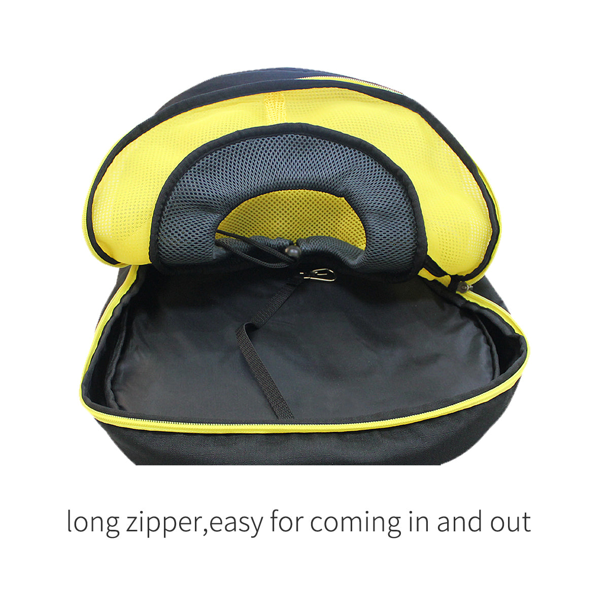 pet carrier with long zipper 